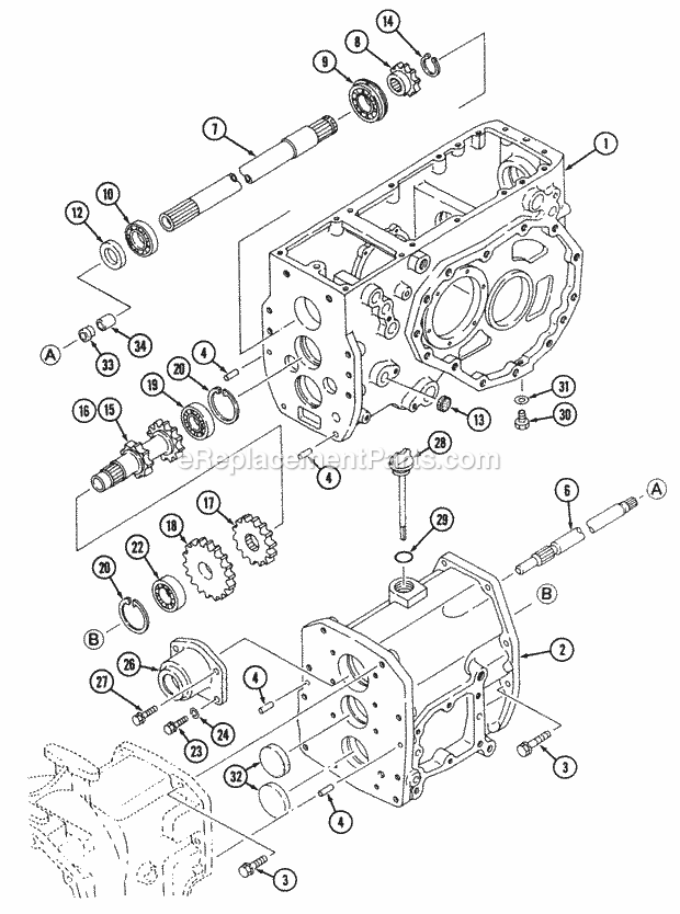 Transmission - 2wd (Part 1) Diagram and Parts List for 544-434D100, 545-434D100, 546-434D100 Cub Cadet Lawn Tractor